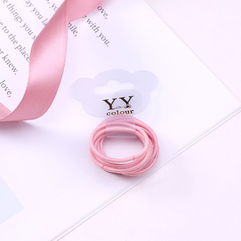 Lot d'élastiques en Nylon pour filles, couleurs acidulées, 3CM, lot de 30 pièces, bandes de caoutchouc pour enfants, porte-queue de cheval, accessoires pour cheveux: Rose