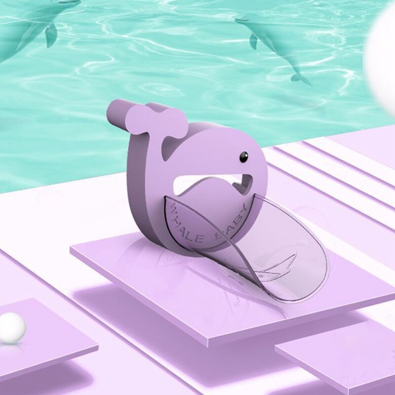 Kids Hand-Washing Solution Tools Faucet Handle Extender Set Cartoon Whale Extend Sink Handle Faucet Spout for Child