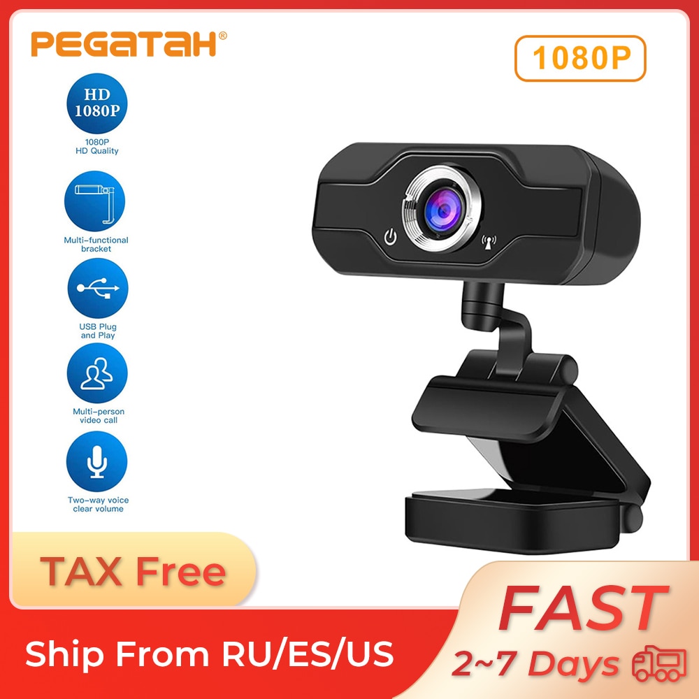 Webcam full HD 1080p webcam met microfoon voor live-uitzending videogesprek conferentiewerk mini pc camera webcam voor computer