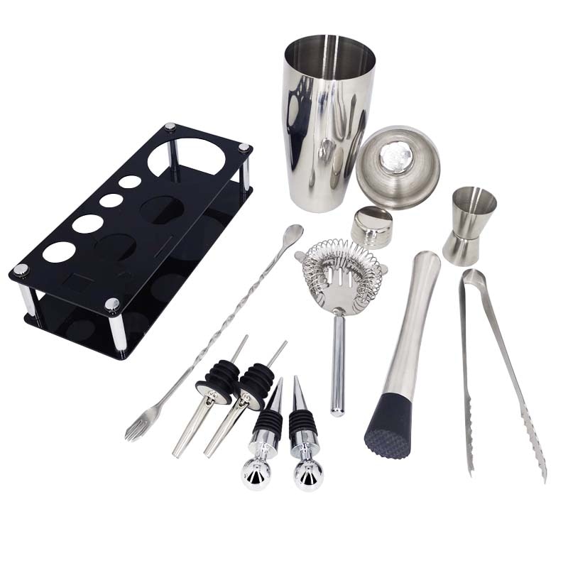 Iyounice Wijn Regulator Cocktail Shaker Professionele Premium Bar Set Drink Mixer 550 Ml Bar Tool Met Wijnrek