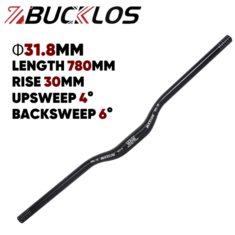 BUCKLOS kierownica roweru górskiego 31.8mm 25.4mm kierownica rowerowa 620/660/720/780mm kierownica MTB ze stopu aluminium części rowerowe: Czerwony