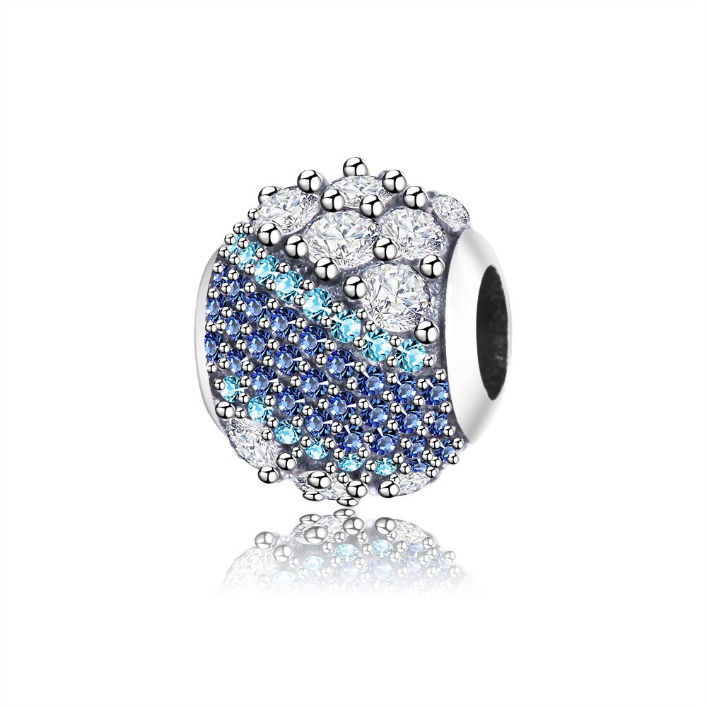 Passend für originale europäische Charme-armbänder, 100% 925 sterlingsilber-Reize, herbst-pavé-mischen, zirkonia-rundperlen, diy-schmuck