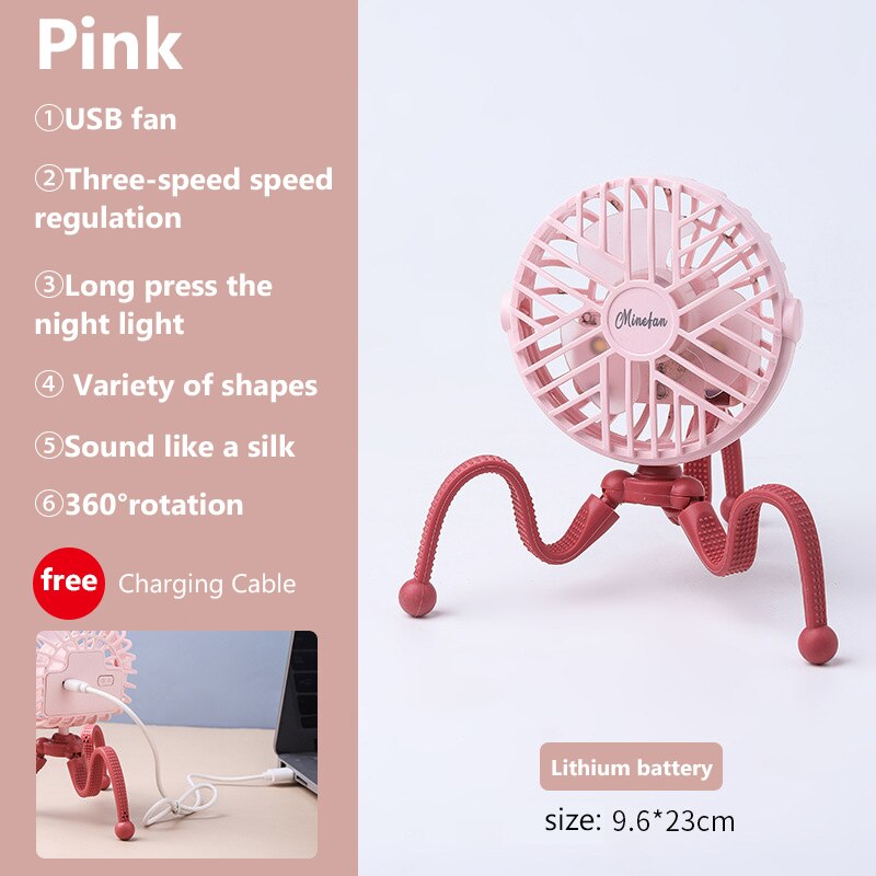 Ventilateur Portable pour siège de voiture, 500mAh, Rechargeable par USB, Mini accessoires pour poussette: WJ3794B