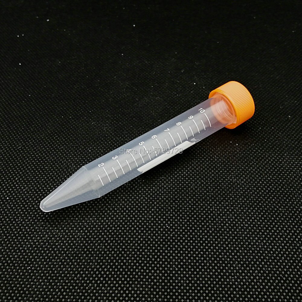 Tubo de centrífuga transparente de plástico con escala, tubo de centrífuga de fondo cónico con cubierta de rosca colorida, 10ml, 100 Uds.