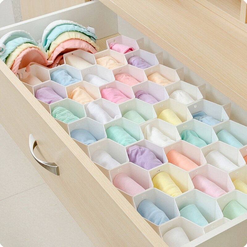 Drawer Divider Organizer 8pcs DIY Plastic Grid Honeycomb Drawer Divider Box
