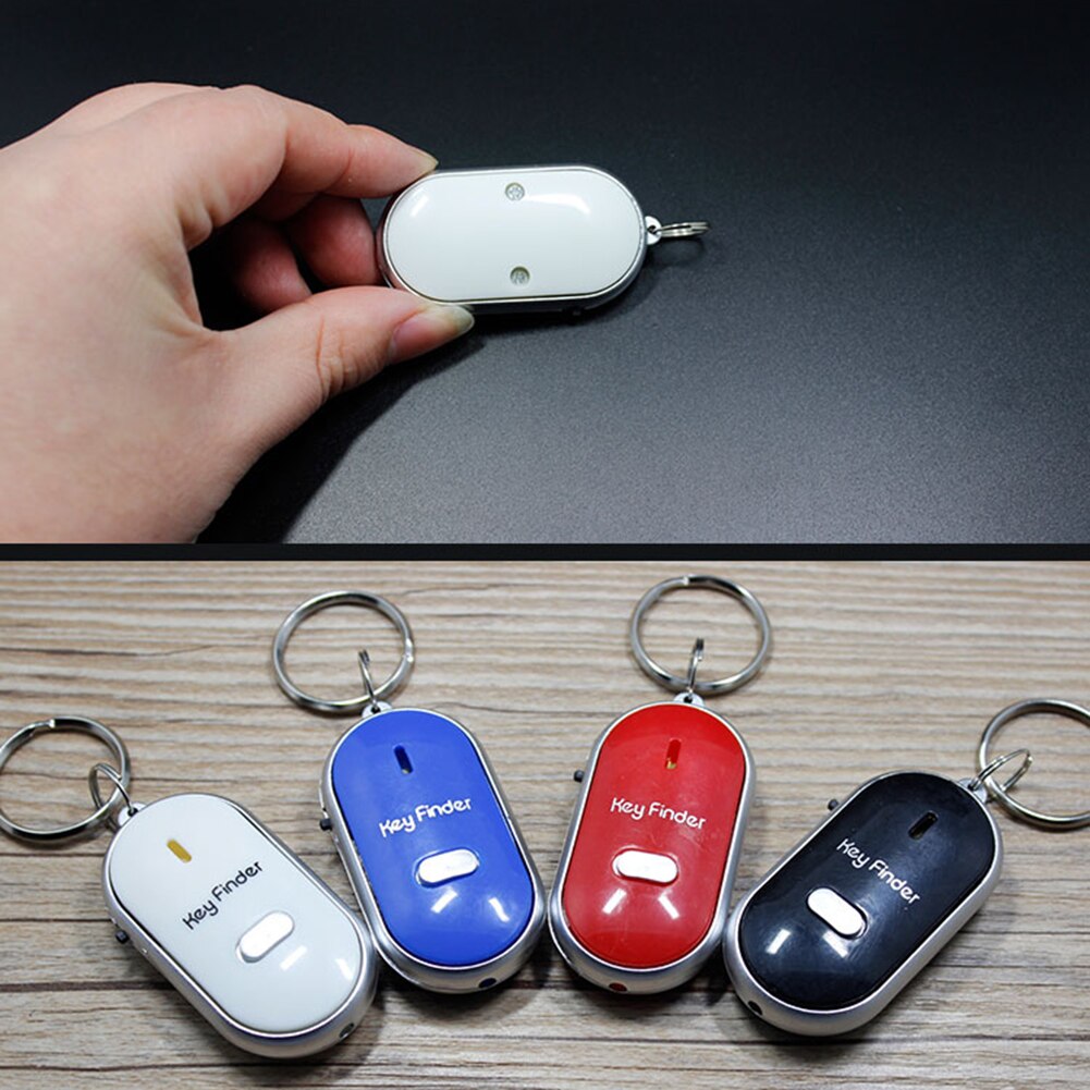 Mini Anti-lost Key Finder Whistle Flashing Beeping Remote Lost Keyfinder Locator Keyring Tag Tracker 4 Colors Smart Key Finder