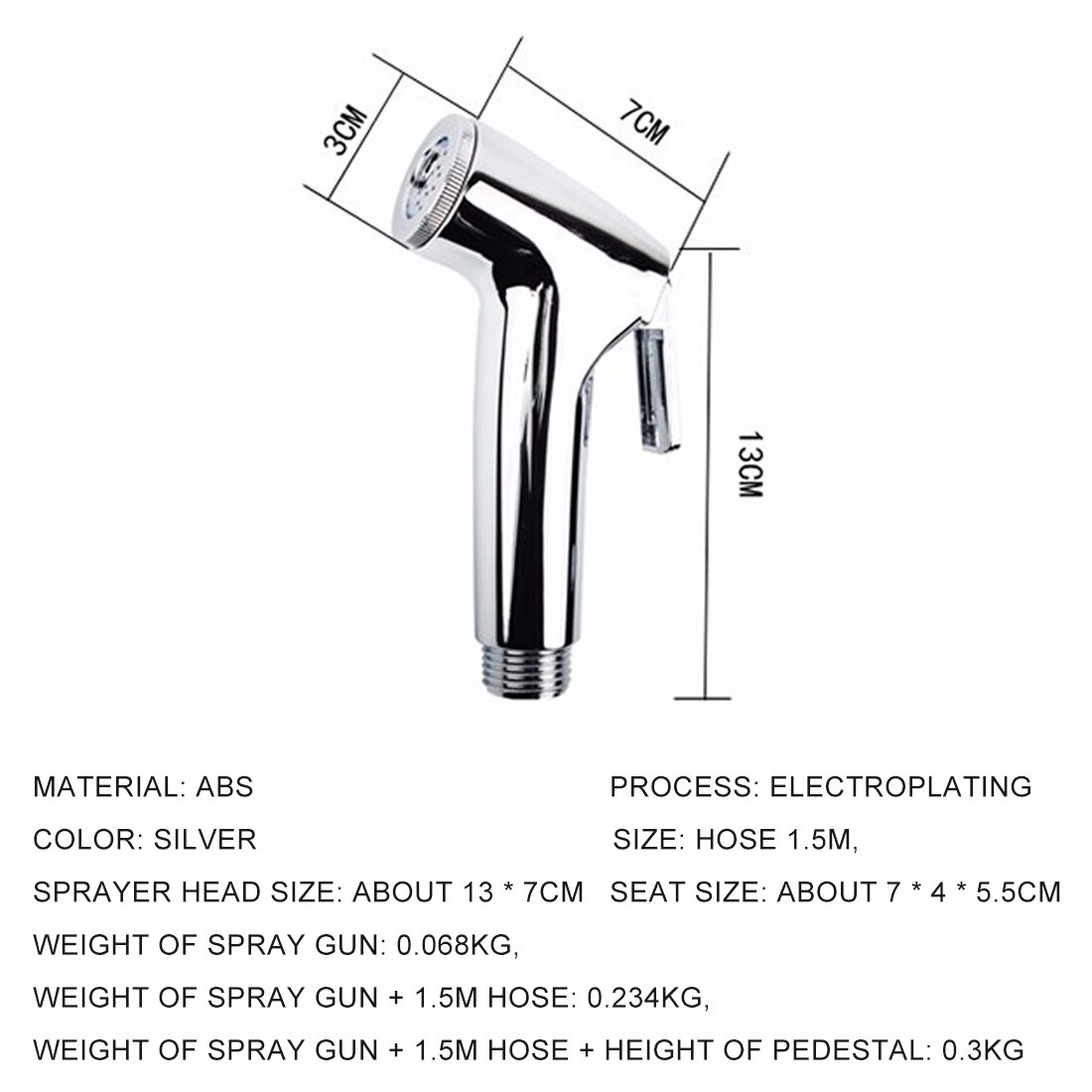Bad bruser justerbar jetting brusehoved højtryksbesparende vand badeværelse anion filter bruser spa dyse brusehoved: Kun sprøjte
