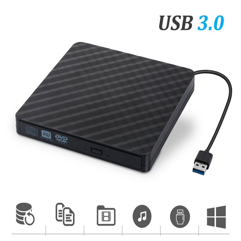 2 Kleuren Usb 3.0 Plaid Shell Dvd Cd Externe Brander Reader Rw Optische Drive Computer Notebook Accessoires