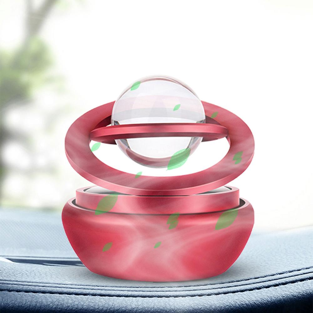 Purificateur d'air d'énergie solaire de désodorisant de voiture de Kwak pour des accessoires de décoration d'autorotation d'intérieur de voiture: Rouge