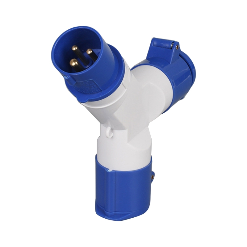 Divisor enchufe 16A, conexión eléctrica red, 240V, autocaravana, caravanas, barcos, fuente alimentación divisora 2/3: Blanco