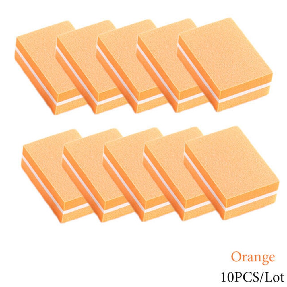 10 Uds de limas de uñas esponja bloques manicura herramientas para el cuidado de papel de lija para pulido de uñas de pedicura equipo
