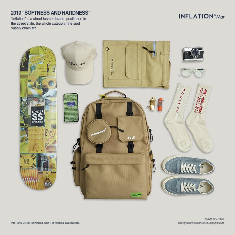 Mochila para hombres con inflación, bolso de hombro , mochilas de viaje a la para hombre, mochila de estilo urbano a la , mochilas para ordenador portátil, color sólido 205AI2018