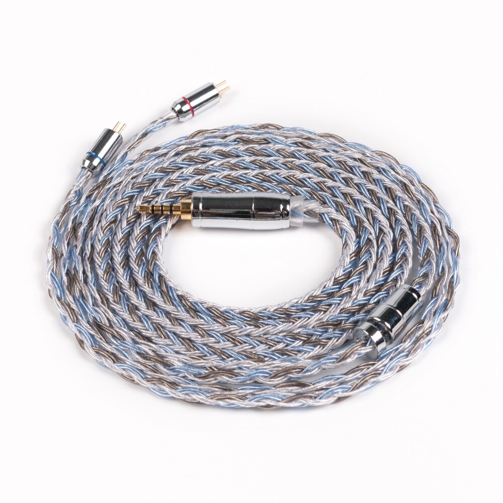 KBEAR 16 core Silver plated Cable 2.5/3.5/4.4mm Upgrade Cable With MMCX/2pin/QDC/TFZ Connector For ZS10/ZSN PRO F1 KB06 HI7: 2 pin 2.5mm