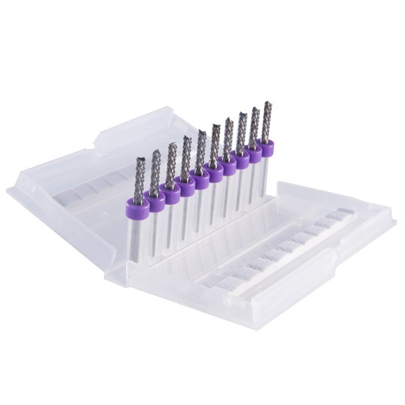 10Pcs Pcb Milling Cutter 1Mm Fish Tail Milling Cutter Corn Milling Cutter Tungsten Carbide Mini End Mill Engraving Cnc: Default Title