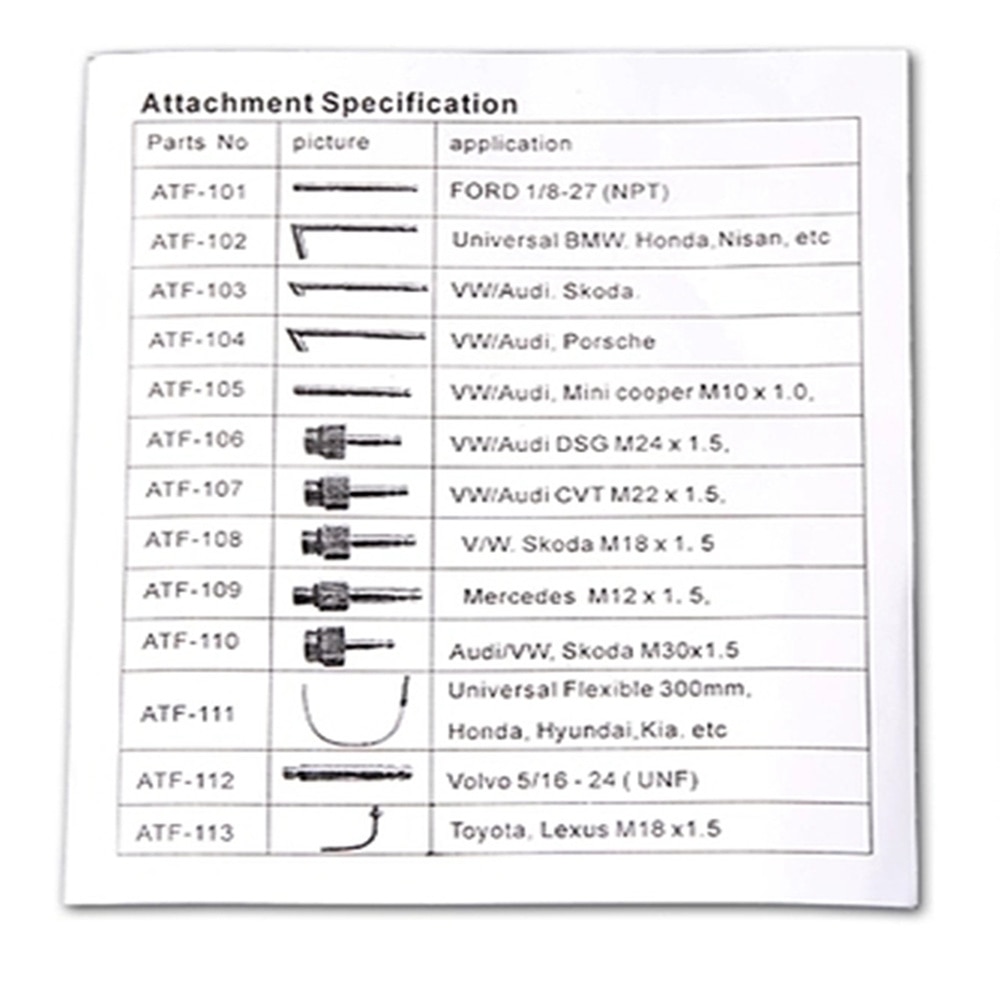 13Pcs Oil Refill Filling Adaptor Set CVT Transmission Service Adapter ATF Adapters Transmission Oil Refilling Tool for auto