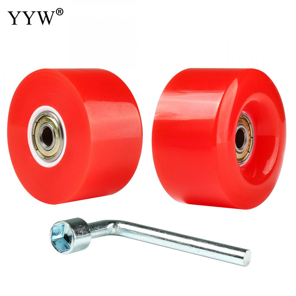 2pcs Pu Wheels Polyurethane 82a Hardness 58 x32mm Ball Bearings Tool Quad Roller Skates Skateboard Light Up Wheels Accessories