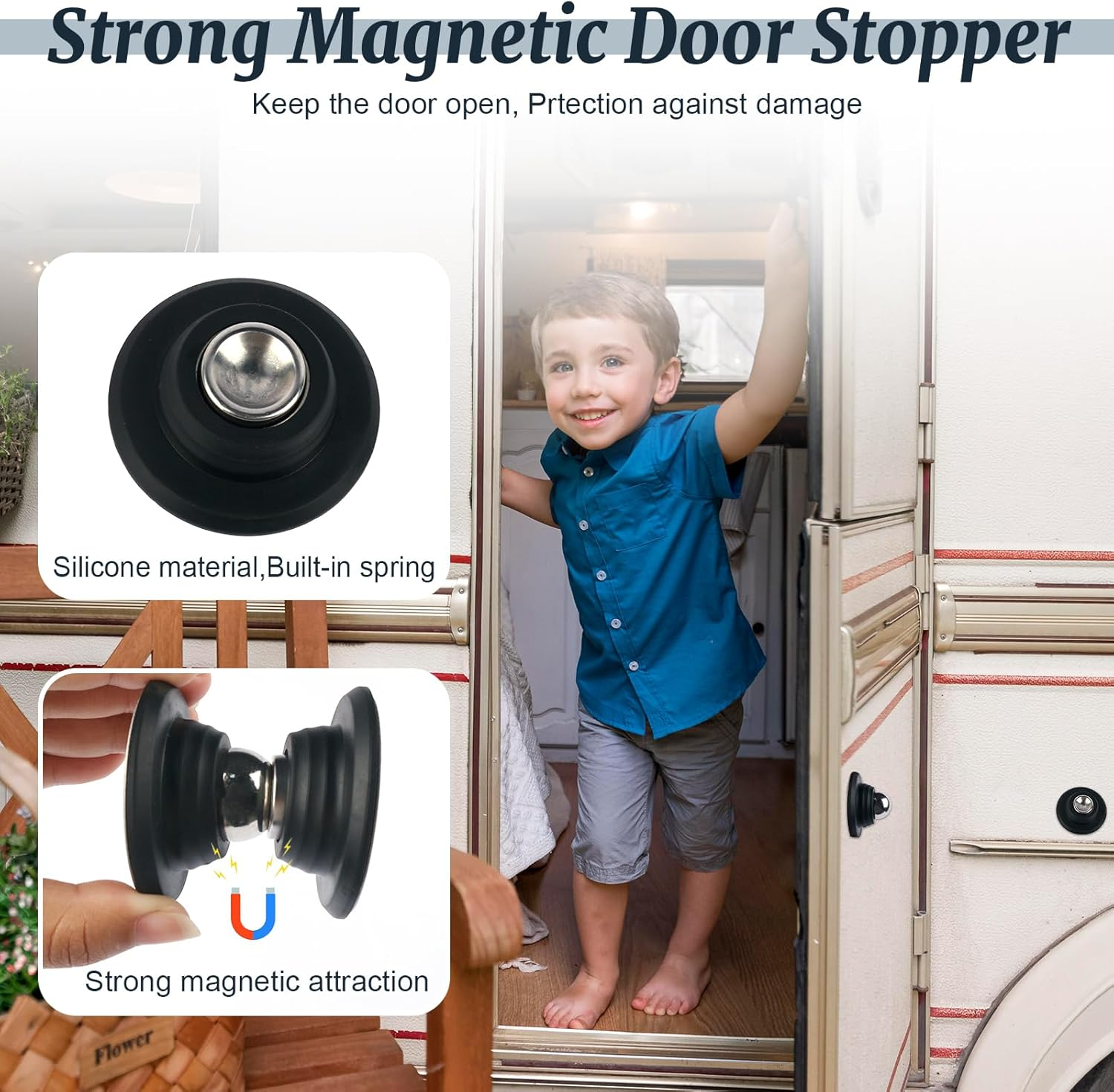 Magnetischer Türschnäpper, Küchentürhalter, Wohnmobil-Türstopper, Sicherungsriegel für Wohnmobil, Wohnwagen, Wohnmobil, Wohnmobil, Stiefel, Türhalter