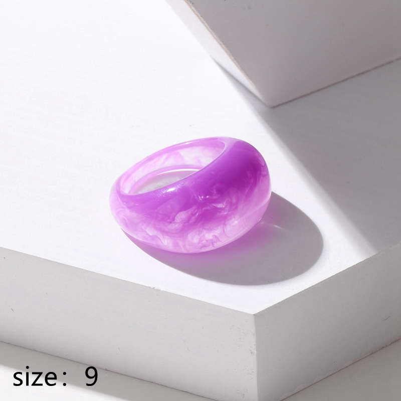 KUSS FRAU Neue Bunte Transparente Acryl Unregelmäßigen Marmor aufbringen Ring Harz Schildkröte Ringe für Frauen Mädchen Schmuck: rot