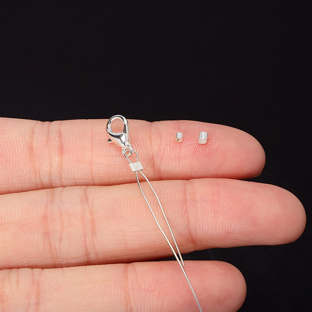 20 piezas cuentas de extremo engarzado de Plata de Ley 925 para hacer joyería de pulsera DIY