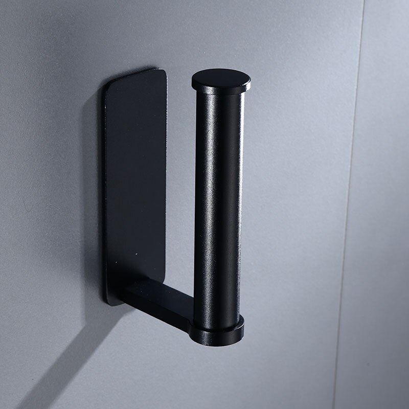 toilet paper holders black Wall mounted screw free installation Bathroom paper roll stand dispenser kitchen tissue roll holder