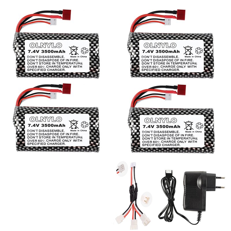 18650 7.4V 3500mAh Battery and charger for Q46 Wltoys 10428 /12428/12423 RC Car Spare Parts Accessories For Wltoys 144001 A959-B: White