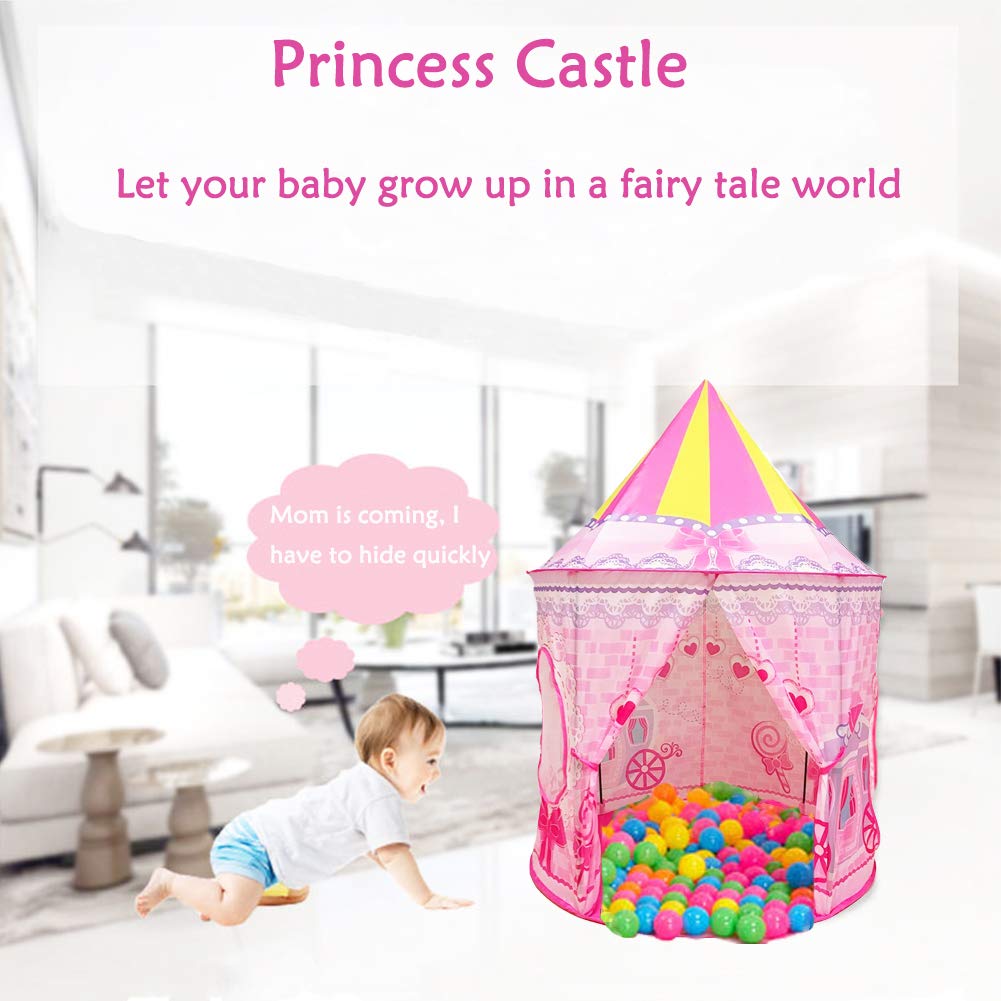 3Pcs/Set Kids Folding Fairy Tale Castle Crawl Tunnel Basketball Pit Play Tent