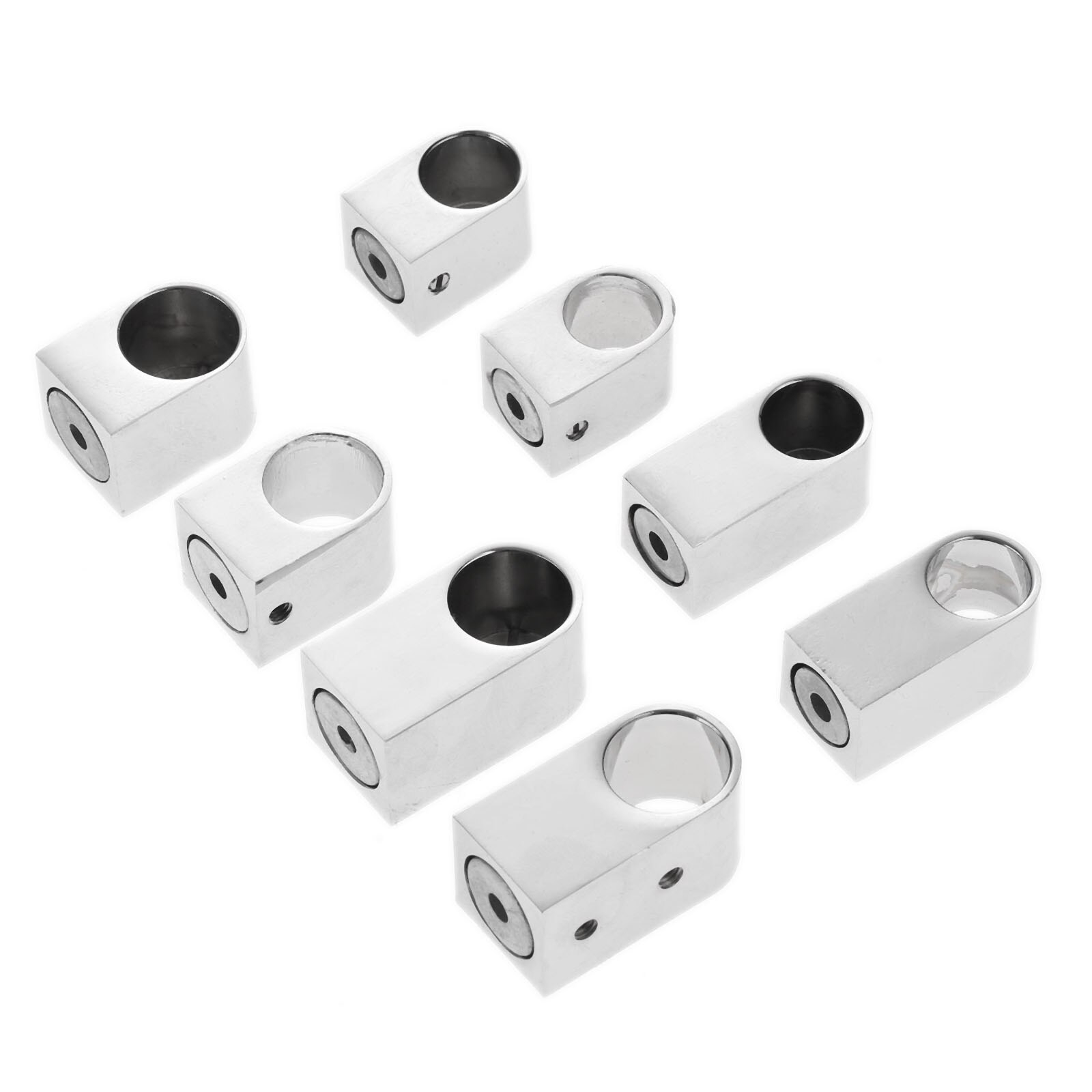 DRELD 2pcs Wardrobe Flange Seat 16/19mm Pipe Base Fixed Clamp Tube Socket Curtain Rod Closet Hanger Bracket Furniture Hardware