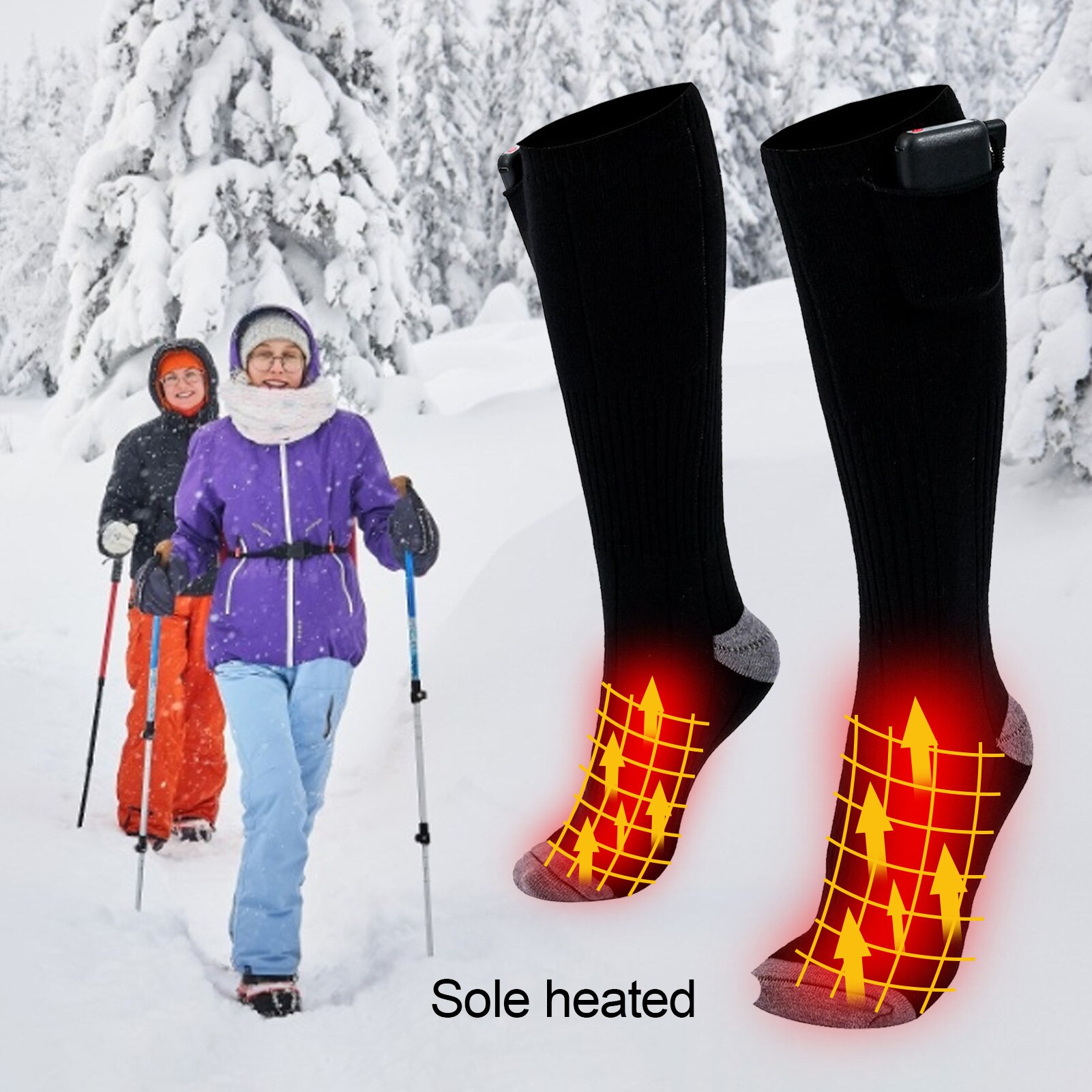 Winter Beheizt Sport socken unisex Radfahren Lange Rohr Elektrische Heizung Socken Verdickt draussen Aktivitäzehn Halten Warme Socken