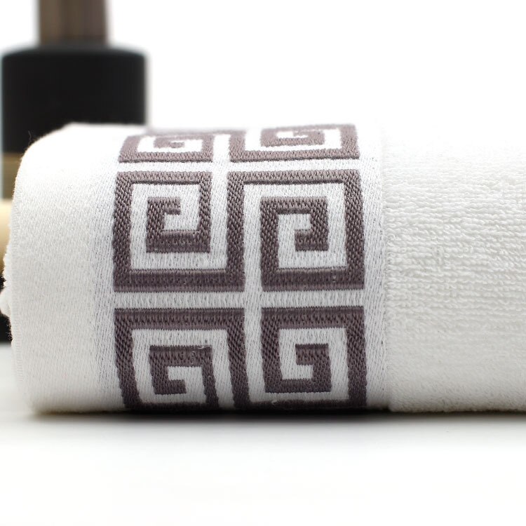 100% Katoenen Geborduurde Handdoek Sets Bamboe Beach Badhanddoeken voor Volwassenen Luxe Zacht Gezicht Handdoeken 35*75 cm: WHITE