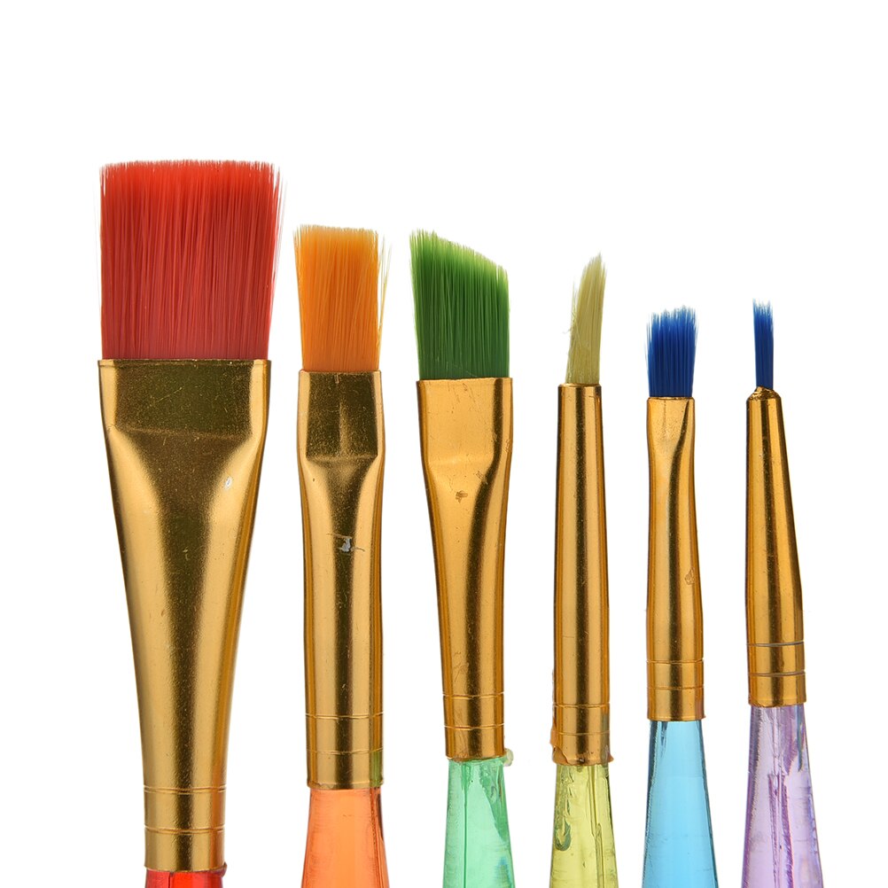 Golden Maple Angle Brush, 9 Pieces Slanted Tip Nylon Hair