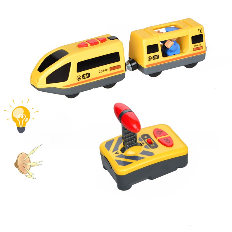 Accessori ferroviari di legno del vagone magnetico del giocattolo del treno elettrico telecomandato adatti per i giocattoli della pista del treno di Thomas per i bambini: yellow