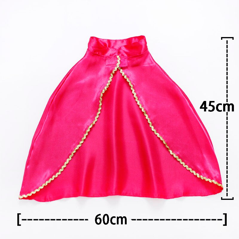 Disfraces fáciles disfraz de princesa capa de satén capa rojo rosa Navidad Pascua vacaciones Cosplay Girls Dress Up: CL03-Fuschia