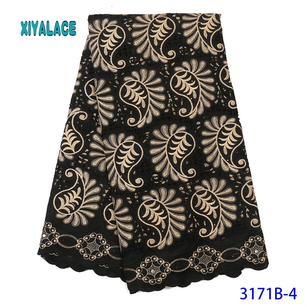 Lo último en Tela de encaje de malla Africana blanco puro para vestido de boda bordado, encaje nigeriano, encaje suizo de gasa, YA3171B-5 de Suiza