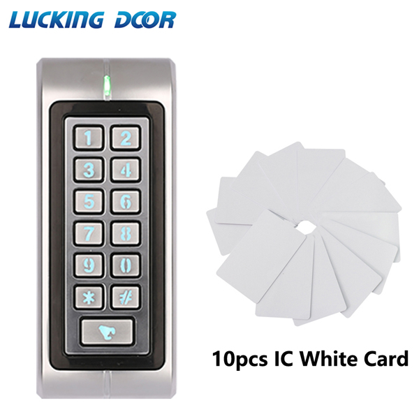 Lucking Deur ZKRT370 Metalen Rfid Waterdichte Toegangscontrole Toetsenbord 1000 Gebruikers Id/Ic Kaartlezer Deur Toegangscontrole Systeem wiegand: IC Version 10 cards