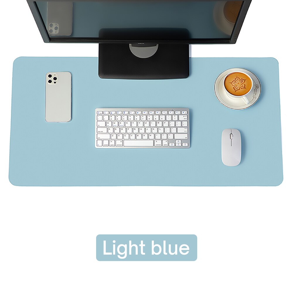 Wielkoformatowe biurko mata ochronna PU skóra wodoodporna podkładka pod mysz klawiatura biurkowa podkładka na biurko podkładka pod mysz gamingową akcesoria PC: 60X30cm / Light Blue