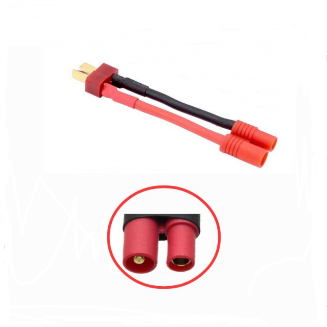 HXT – connecteur bullet vers Deans, convertisseur mâle/femelle de 3.5mm, avec câble de chargement en Silicone de 14awg/50mm, adaptateur de batterie, 1 pièce: HXT MF to Deans M