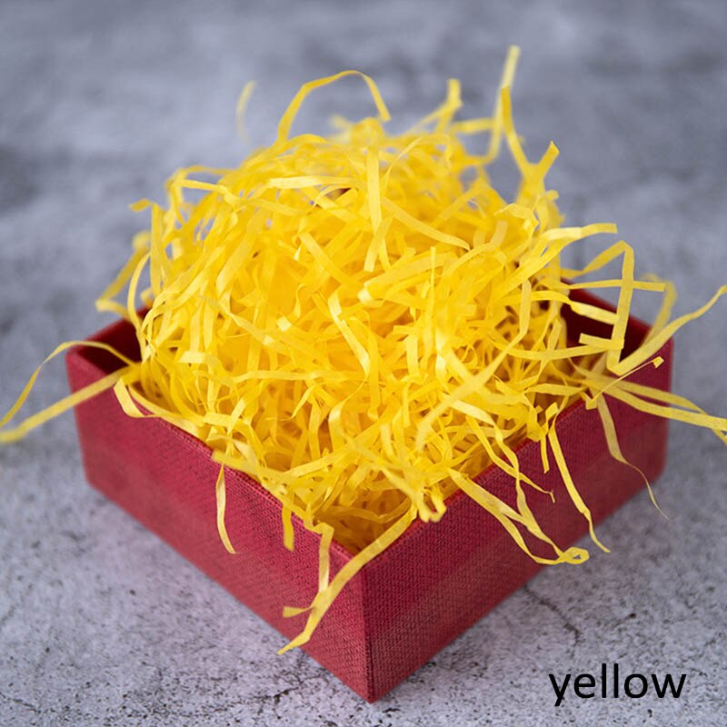 1 Bag Kleurrijke Golfsnit Papier Shred Raffia Geschenkdoos Filler Papiersnippers 20G Bruiloft Verpakking Party Accessoires: YELLOW