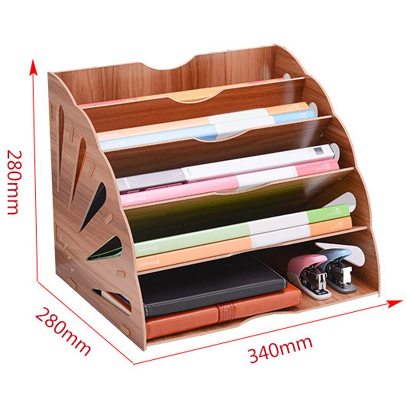 Wooden Fan-Shaped File Sorter for Office Desktop azine File Manager