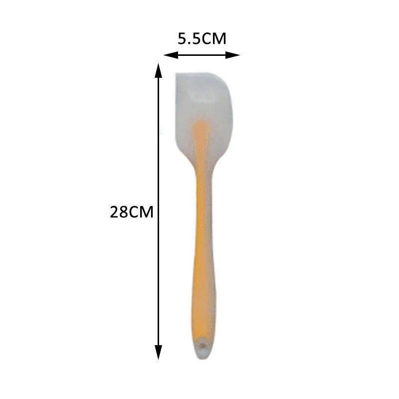 1pcs Kitchen Supplies Silicone Cake Spatula Translucent Multi Purpose High-temperature for Butter Cooking Cookie Pastry Scraper: YELLOW