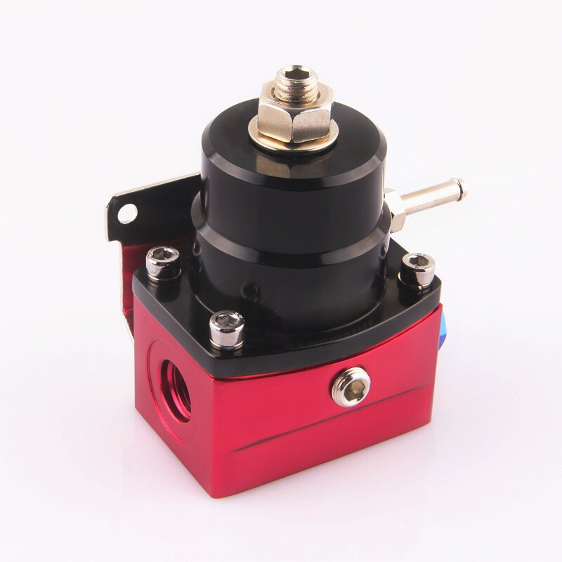 Régulateur de pression de carburant en aluminium noir et rouge style AN6 port assurance