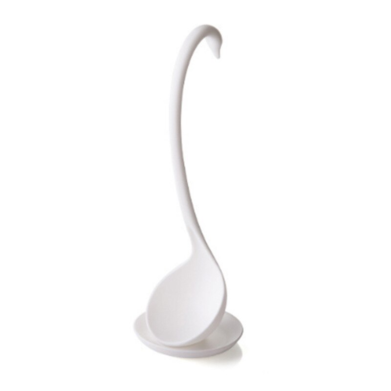 Swan Ladle Spoons Food-grade PP Cute Swan Shaped Soup Spoons Long Handled Tableware Dinnerware Kitchen Cooking Tools Table Decor: White