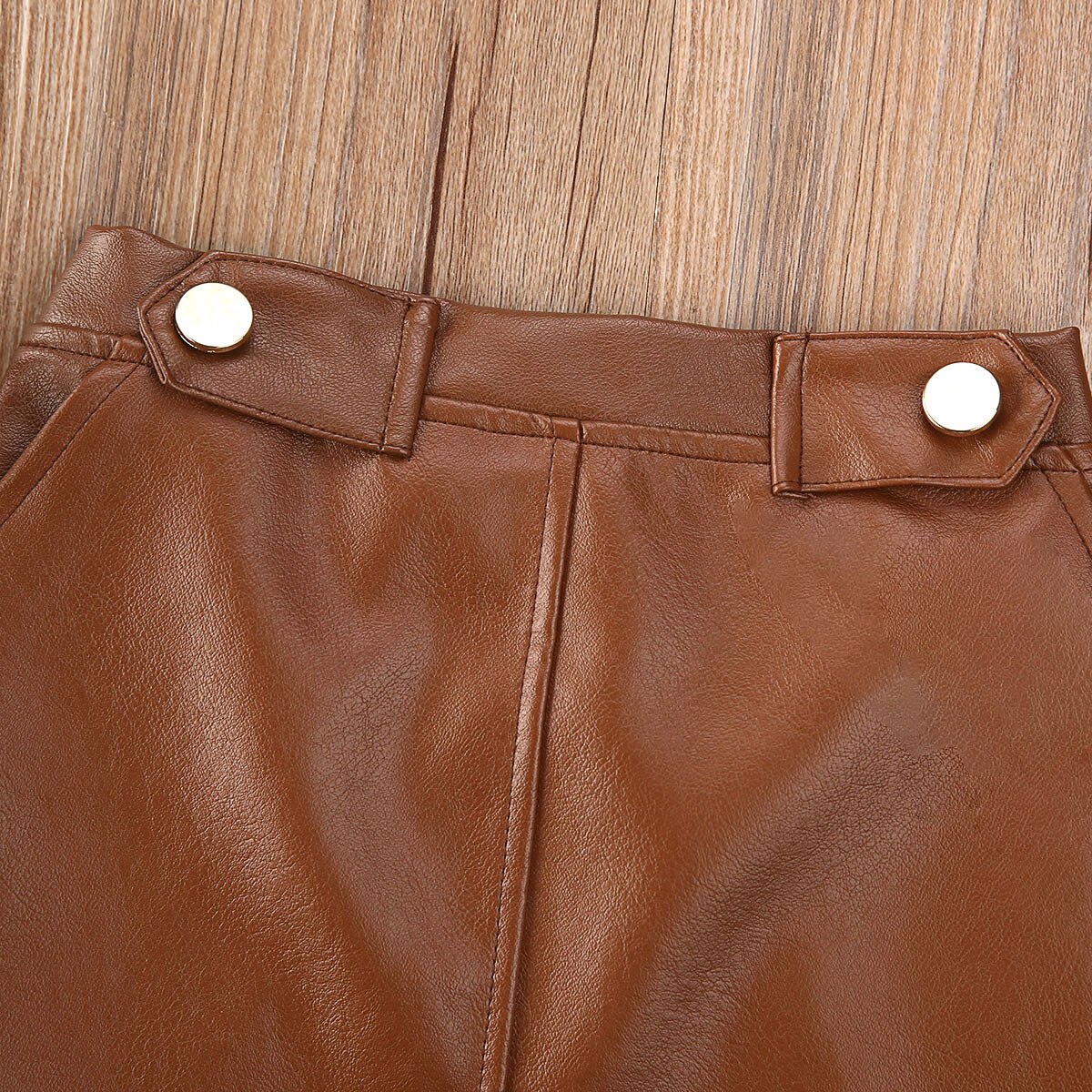 1-5y babykledingsets voor meisjes: coltrui, topjes en leren rok, 2 stuks