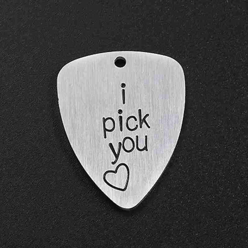 Gegraveerd Ukulele Pick Muziekinstrument Accessoire Pick Forever Pick & Altijd Ik Staal Gesneden Titanium U Brief Gitaar X2T9