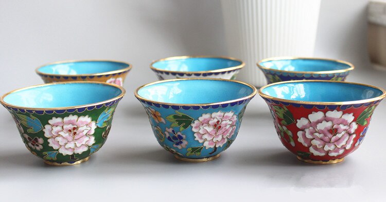 Chinese stijl oude Beijing craft cloisonne 4 inch water kom decoratie