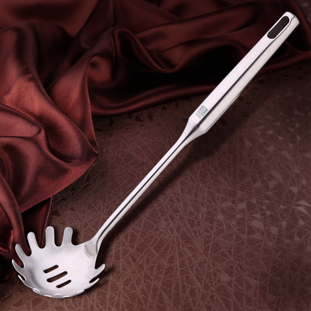 Skeer i rustfrit stål med lange håndtag spaghetti skeer pasta værktøj til nudler køkken tilbehør gadget