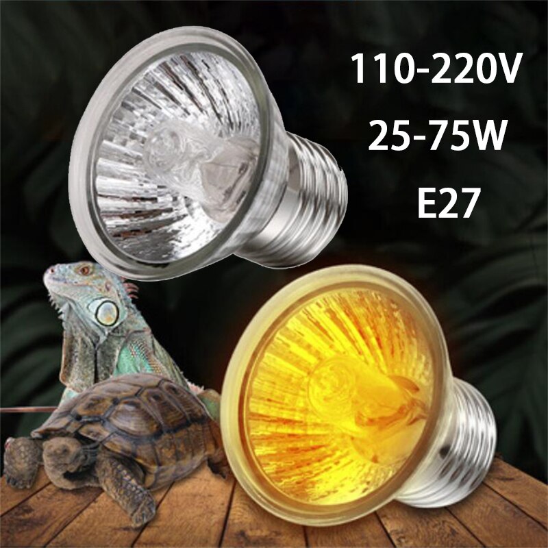 25/50/75W Uva Warmtelamp Reptiel Verwarming Lamp E27 Schildpad Hagedis Reptiel Heater Lamp Emitter huisdieren Koesteren Vogel Snake 110-220V