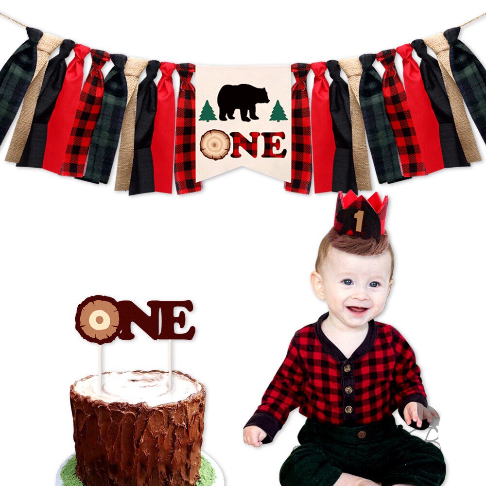 Første bursdag gutt fest kake topper første gutt krans baby jente ett års bursdag jente del banner gratulerer med dagen fest dekor