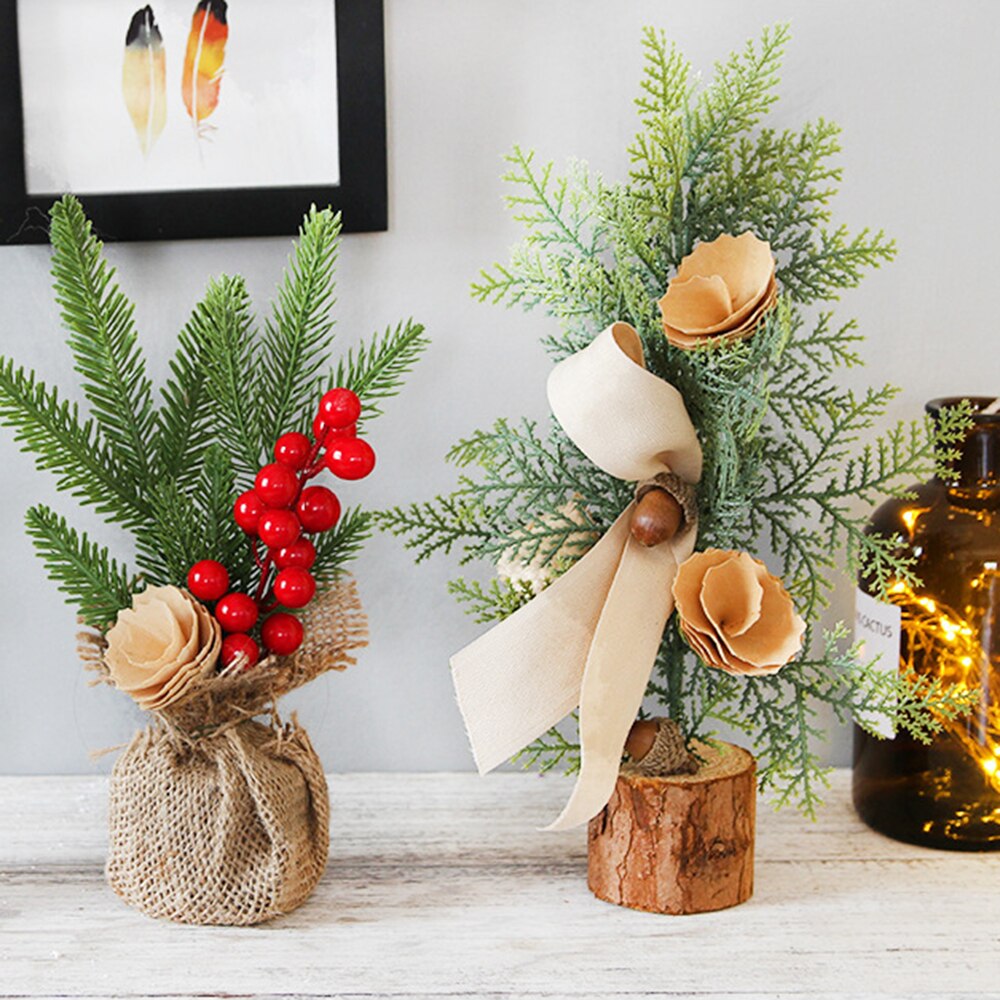 Pine Needle Bonsai with Pot Artificial Plant/Flowers Wedding/Christmas Balcony Bonsai Winter Home Decor Supplies