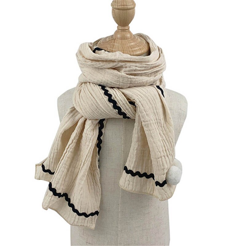 Høst vinter ensfarget bomull lin barneskjerf varmt takrenne jenter smekker matchende enkel pustende komfortabel baby  c83: beige