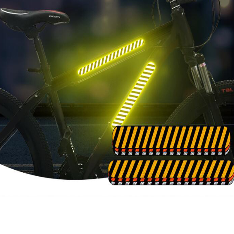 Zebramönster reflekterande klistermärken för mountainbikes säkerhetsvarning reflexband mjuka ränder cykeldekoration